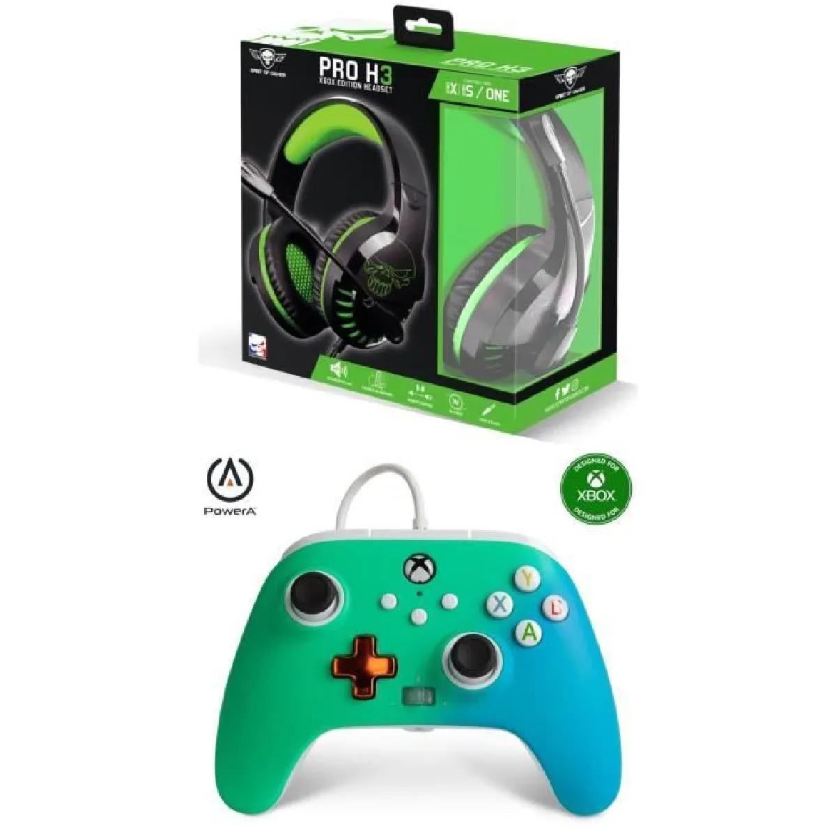 Power A Pack Manette + Casque Xbox Edition