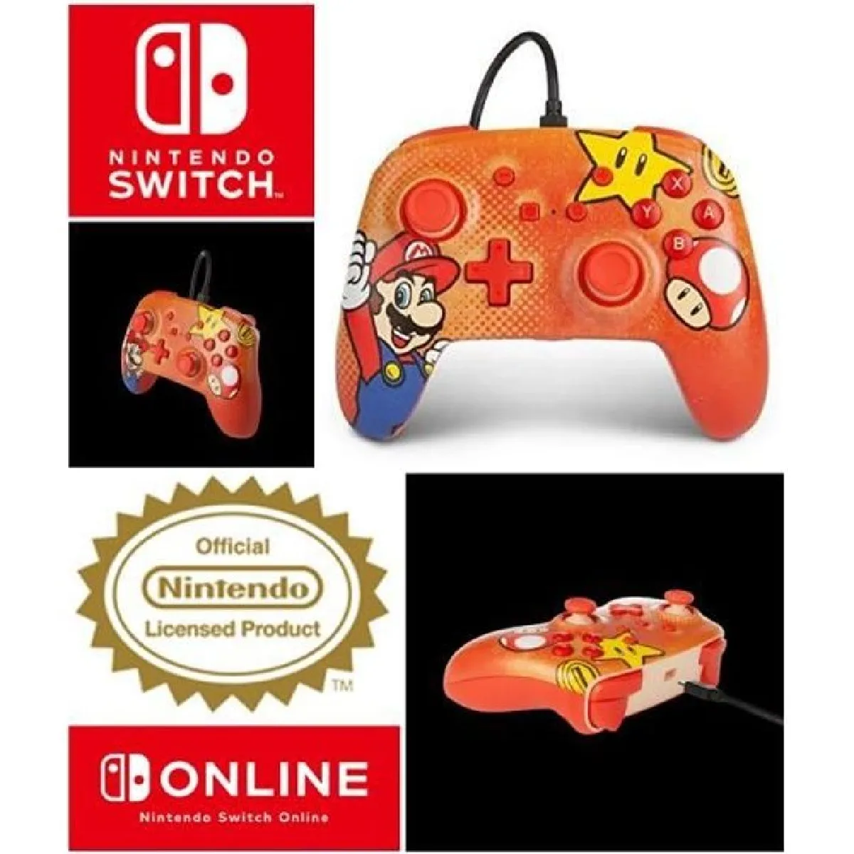 PowerA Manette Switch Mario Vintage Bros